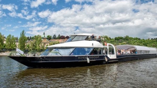 A new sightseeing boat on Vltava river